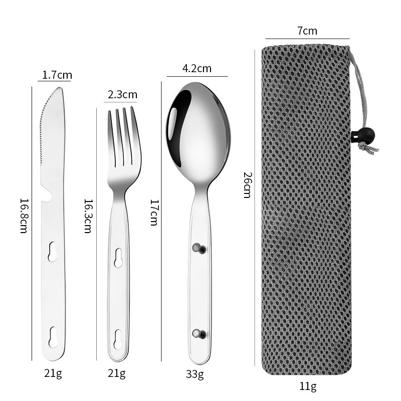 Ensemble de 3 couverts pliable - Outdoor Camping Dining Set avis et prix