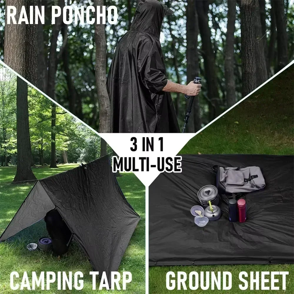 Poncho de pluie imperméable 3- - Camping Rain Poncho avis et prix